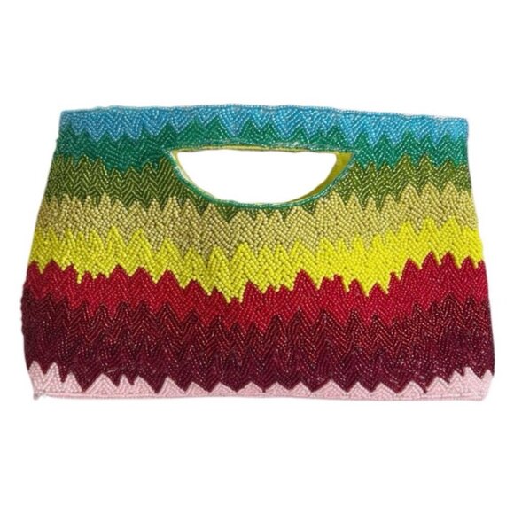 America & Beyond rainbow chevron beaded convertible bag - Picture 6 of 14